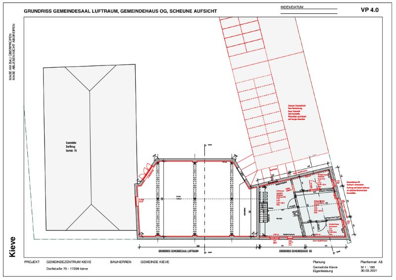 Grundriss OG - Saal und Gemeindehaus