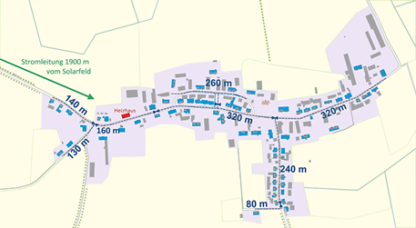 Lageplan Nahwärmenetz Kieve